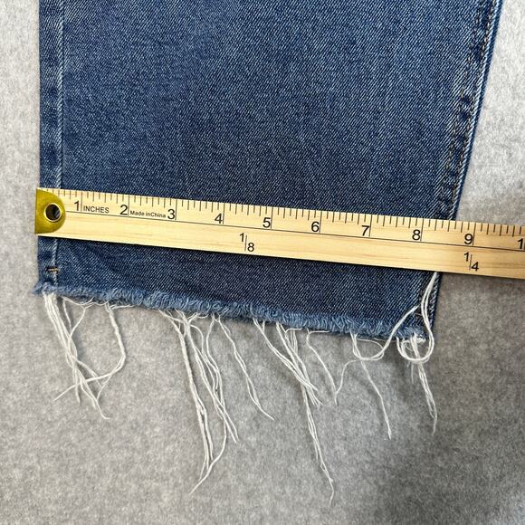 Wild Fable Jeans WMNS 12 medium Wash High Rise Straight Ankle Cropped Raw Hem - Picture 9 of 9